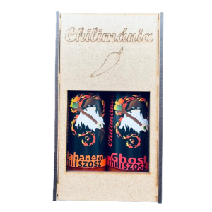 Chilimánia Habanero & Ghost Chili Szósz – Fa Díszdobozban - Image 4