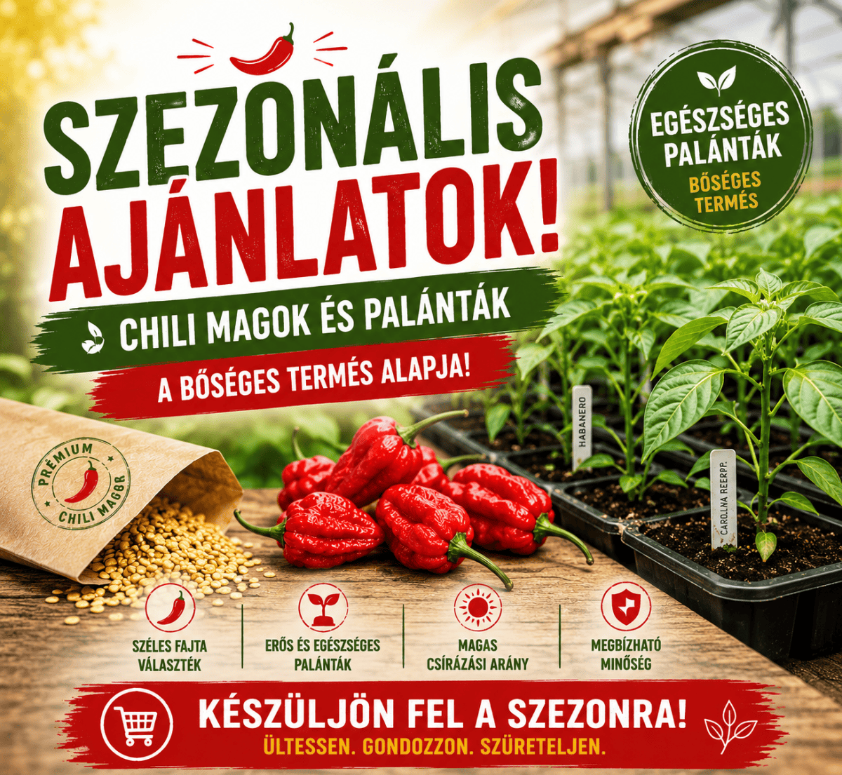 Palánták- chili paprika magok