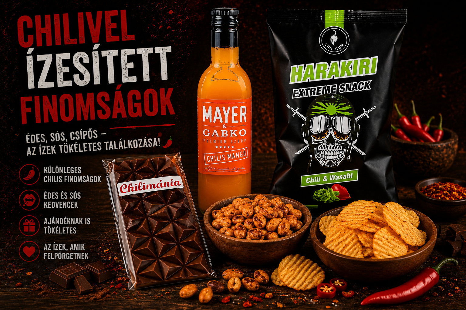 Chilivel ízesített finomságok